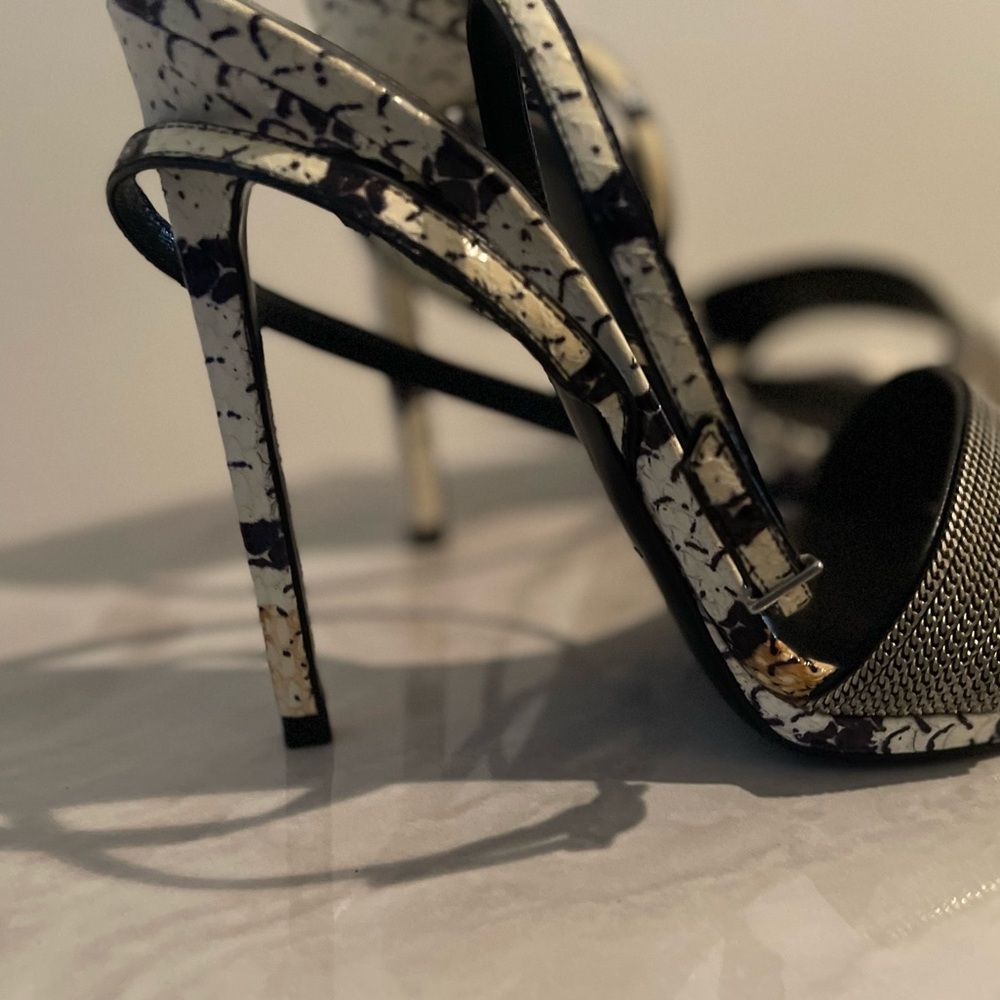 Saint Laurent Jane 110 Black&White Sandals sz 8 - Picture 5 of 6